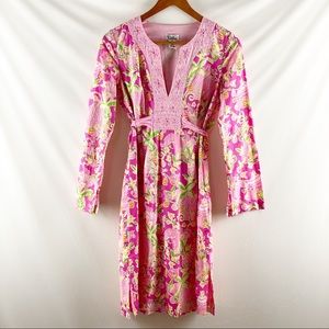 Lillly Pulitzer Jungle floral & bead Embroidery